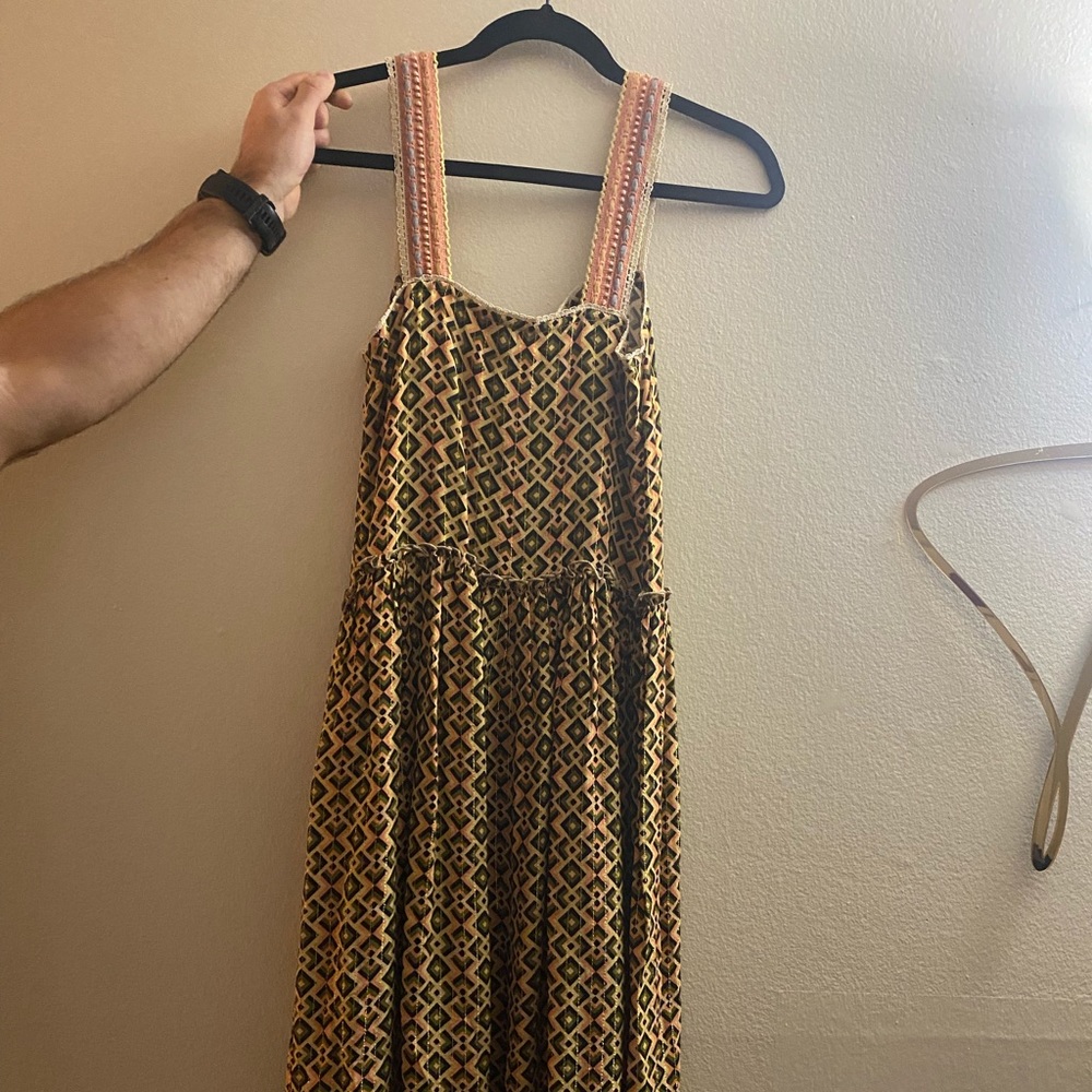 Anthropologie midi pattern dress